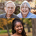 Judy Parker Stone ’68 and her husband, Bill (top); Kayla Samuel ’23 (bottom)